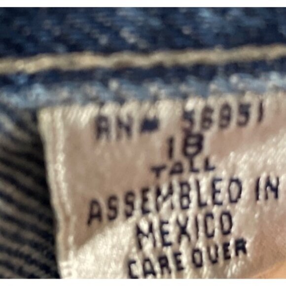 High-Waisted Mom 90s Blue Denim Size 18 Tall Jeans Straight Leg Womens - Picture 5 of 9